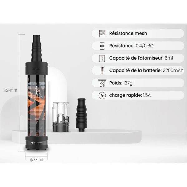 E-CHICHA ELECTRONIQUE E-HOOKAH AIR FUMYTECH PRESENTATION