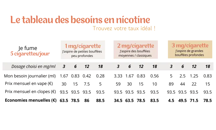 BESOIN EN NICOTINE PETIT FUMEUR 5 CIGARETTES