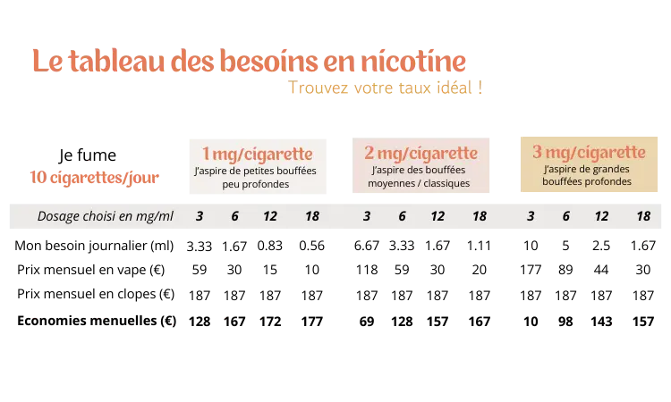 BESOIN EN NICOTINE FUMEUR 10 CIGARETTES