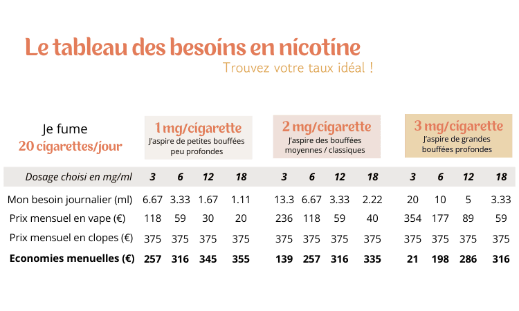 BESOIN EN NICOTINE FUMEURS 20 CIGARETTES ET +