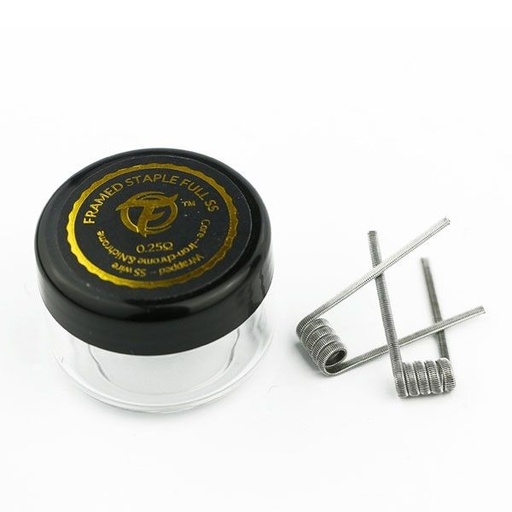 [RPM-FUMY-2-FRAMED-STAPLE-FULL-SS] 2 Coils Framed Staple Full SS 0,25 Ohm